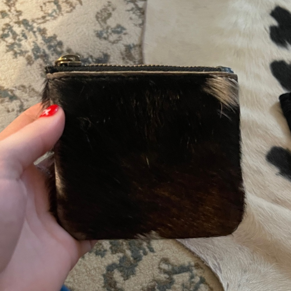 Cowhide Black and Brown Card  Holder
